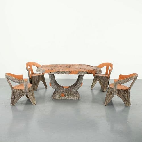 Lind Lenz, Faux Bois Dining Set, 1960s