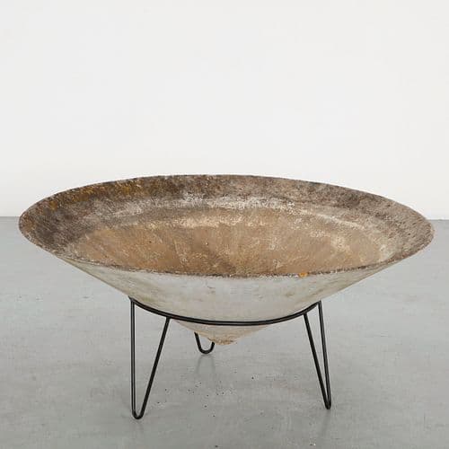 Willy Guhl, Large Conical Concrete Planter on Stand, 1960s