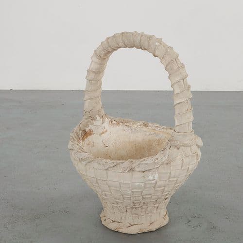 Concrete Basket Planter, 1960s