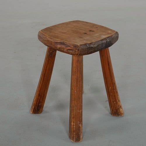 Rustic Four-Legged Stool, 1960s