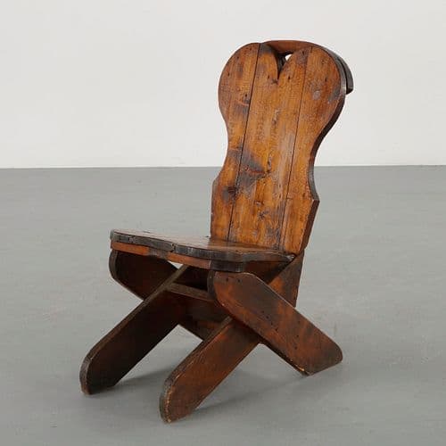 Brutalist Wood Chair, 1960s