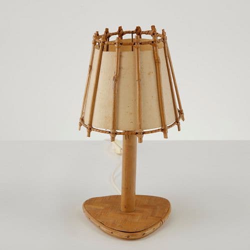 Louis Sognot, Bamboo Table Lamp, France, 1950s