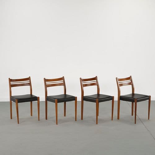Nils Jonsson, Set of Four Wood and Leatherette Chairs , 1960s