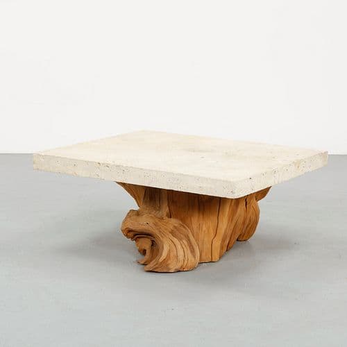 Stone and Root Coffee Table, 1970s