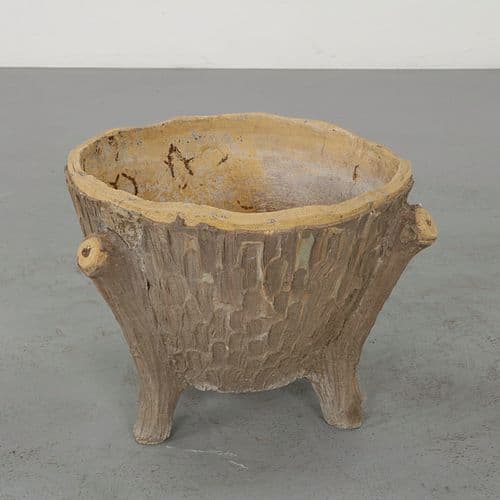 Faux Bois Concrete Planter, 1960s
