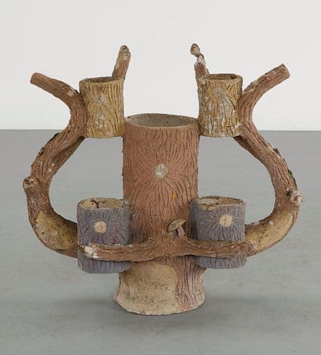 Faux Bois Sculptural Tree 5-Pot Planter, 1960s