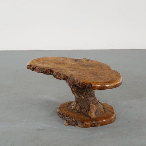 Brutalist Freeform Burlwood Coffee Table in the style of Nakashima, 1960s