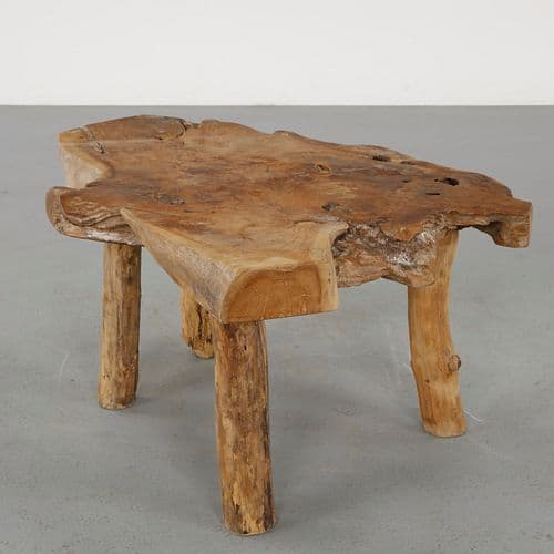 Brutalist Wood Coffee Table, 1960s