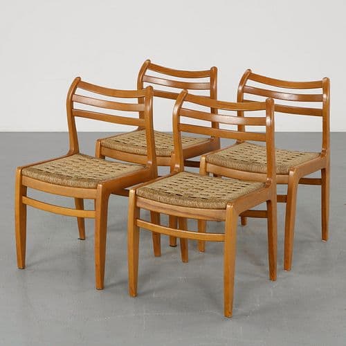 Set of Four Wood and Rope Chairs by Niels Otto Møller, sold at Circa