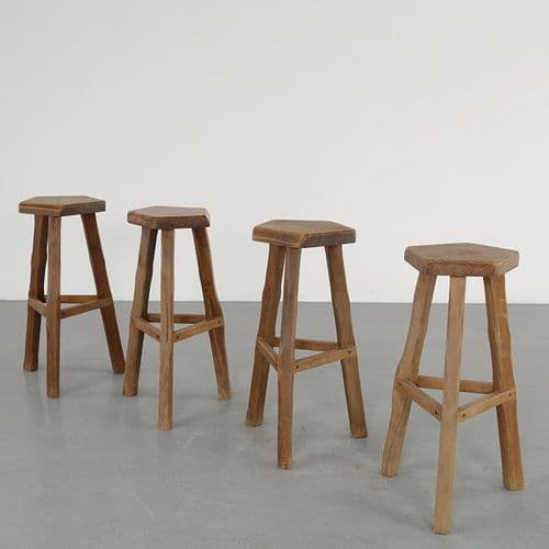 Olavi Hannien, Set of Four Wooden Bar Stools, 1960s