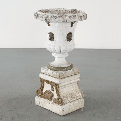 Italgarden, Stone Urn Planter on Stand, 1950s