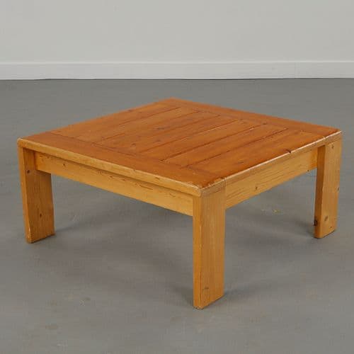 Maison Regain, Square Pine Coffee Table, 1960s