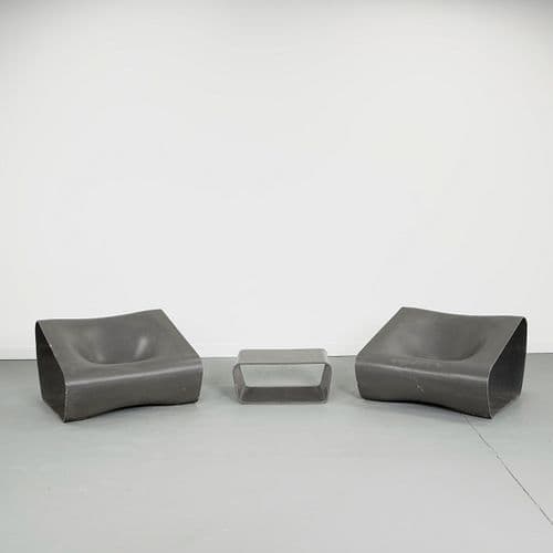 Rainer Mutsch for Eternit, Pair of Dune Modular Seats with Matching Coffee Table