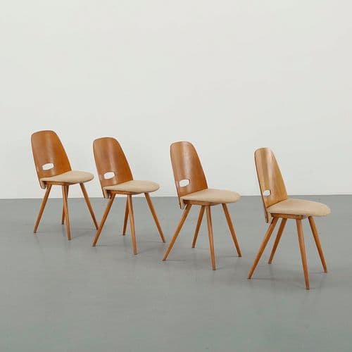 Frantisek Jirak, Set of Four Lollipop Dining Chairs, 1960s