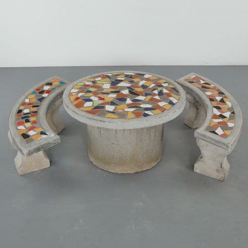 Multicolored Mosaic Tile Dining Set, 1960s