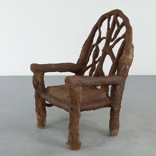 Monumental Faux Bois Scuptural Armchair