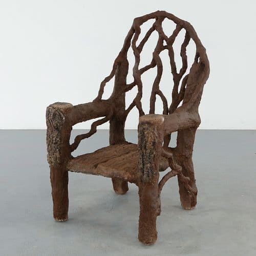 Monumental Faux Bois Sculptural Armchair