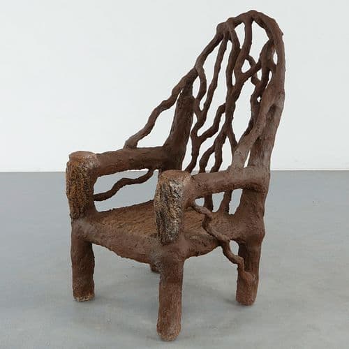 Monumental Faux Bois Sculptural Armchair