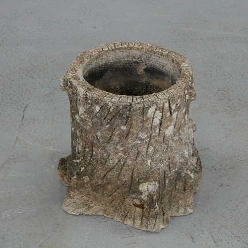 Faux Bois Round Planter, 1960s
