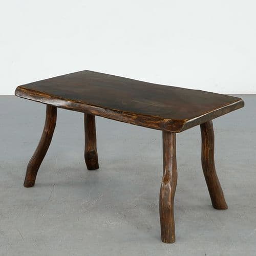 Brutalist Live Edge Coffee Table, 1960s