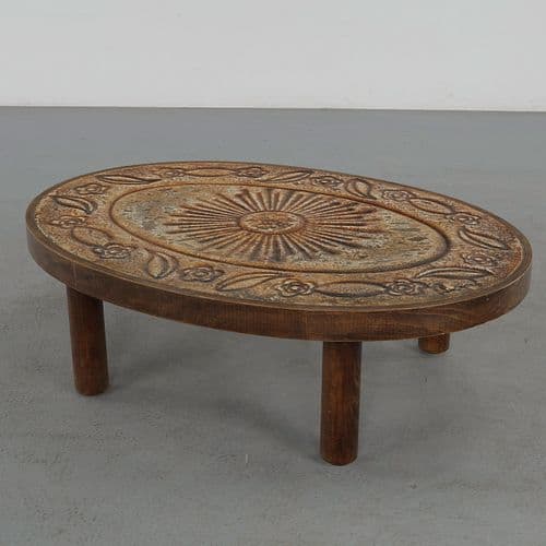 Francois Chaty, Ceramic Coffee Table, 1960s
