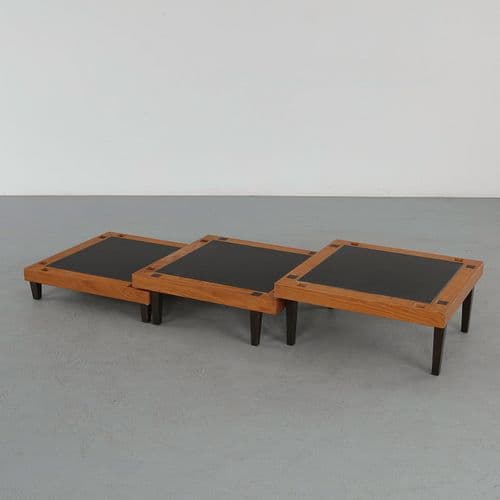 Set of Three Nesting Coffee Tables in the Style of Bernard Vuarnesson, 1960s