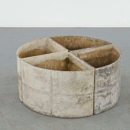 Willy Guhl, Rare Set of Four Pie Piece Planters, 1960s