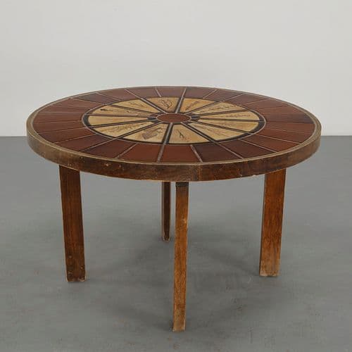 Roger Capron, Round Ceramic Dining Table, 1960s