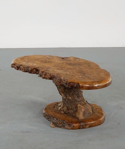 Brutalist Freeform Burlwood Coffee Table in the style of Nakashima, 1960s