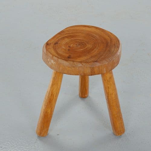Brutalist Wood Stool, 1960s