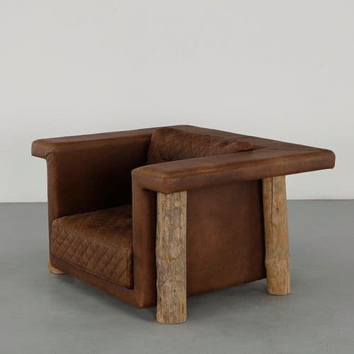 Mattak by Bleu Nature, Leather Club Lounge Chair