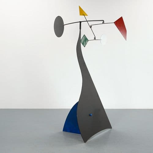 Black Contemporary French Metal Sculpture, Artisan-Crafted, 1980s