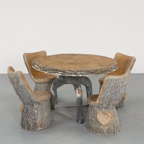 Lind Lenz, Faux Bois Dining Set, 1960s
