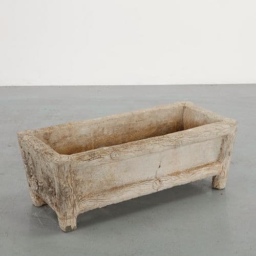Rectangular Faux Bois Planter, 1960s