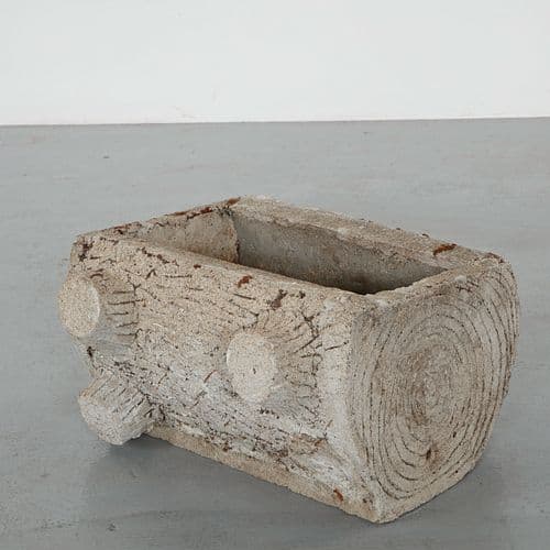 Faux Bois Rustic Log Form Planter, 1960s