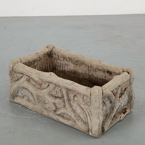 Rectangular Faux Bois Planter, 1960s