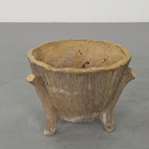 Faux Bois Concrete Planter, 1960s