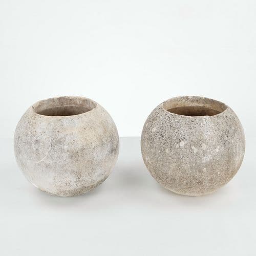 Grandon Fres, Pair of Spherical Planters, 1960s