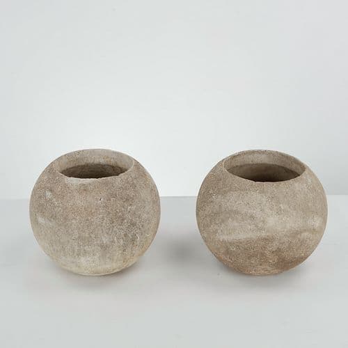 Grandon Fres, Pair of Spherical Planters, 1960s