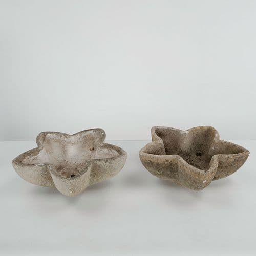 Pair of Limestone Star Planters, 1960s