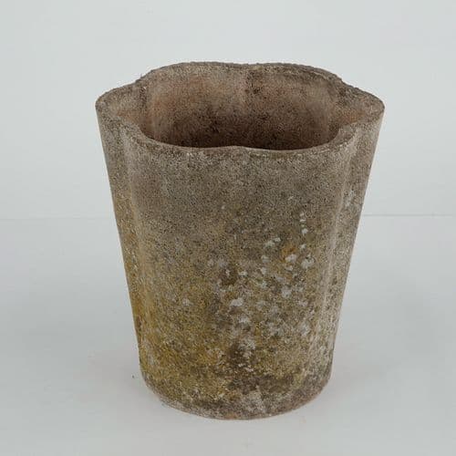 Scalloped Cast Stone Planter, 1960s