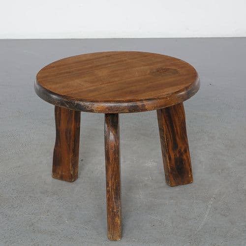 Rustic Three-Legged Side Table, France, 1960s