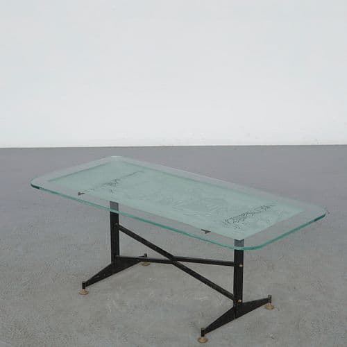 Italian Glass Coffee Table, 1960s