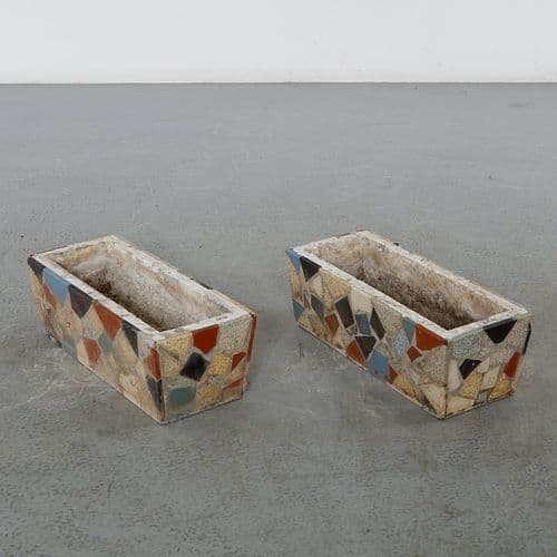 Pair of Mosaic Tile Planters, 1960s