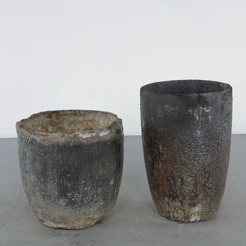 Pair of Medium Foundry Crucible Planters, 1960s