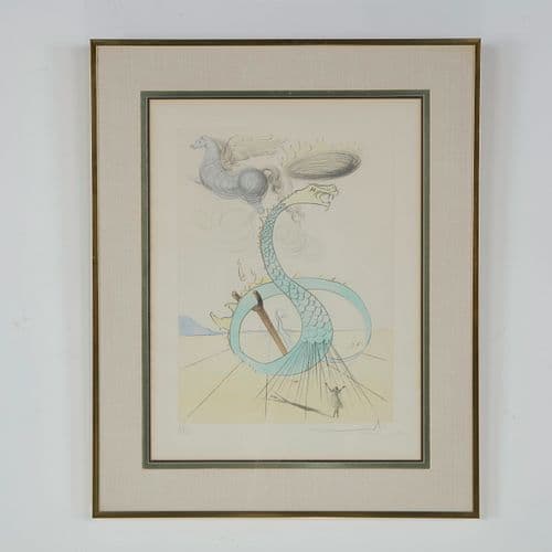 Salvador Dali, Color Etching, Signed and number 22/35, 1973, The Twelve Tribes of Israel, Dan