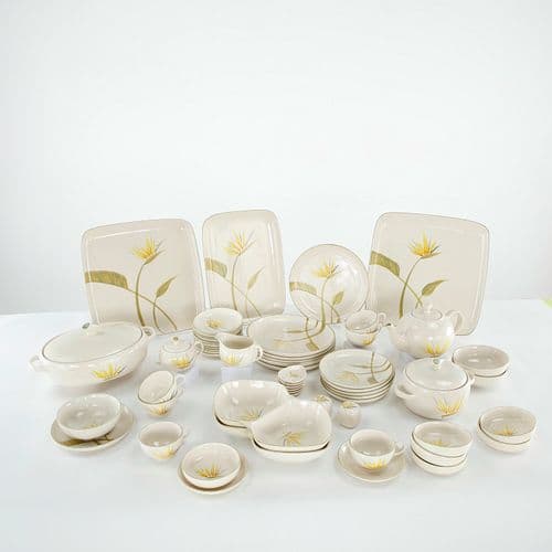 Winfield, Bird of Paradise Hand-Painted Porcelain Dinner Service, California, 1950s