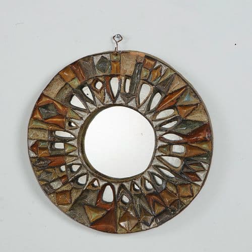 Roland Zobel, Ceramic Wall Mirror, 1960s