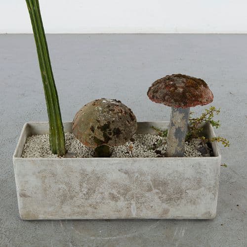 Pair of Larger Composite Stone Garden Mushrooms