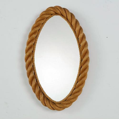 Oval Mirror attributed to Audoux-Minet, 1960s